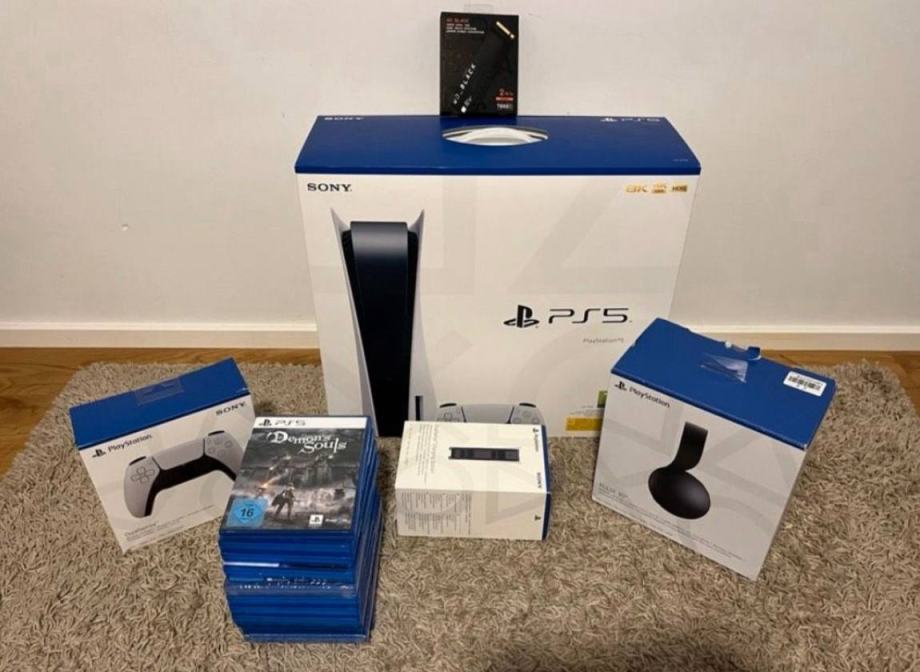 Sony PlayStation 5 Ps5 +2x kontroler +13 iger (NOVO)