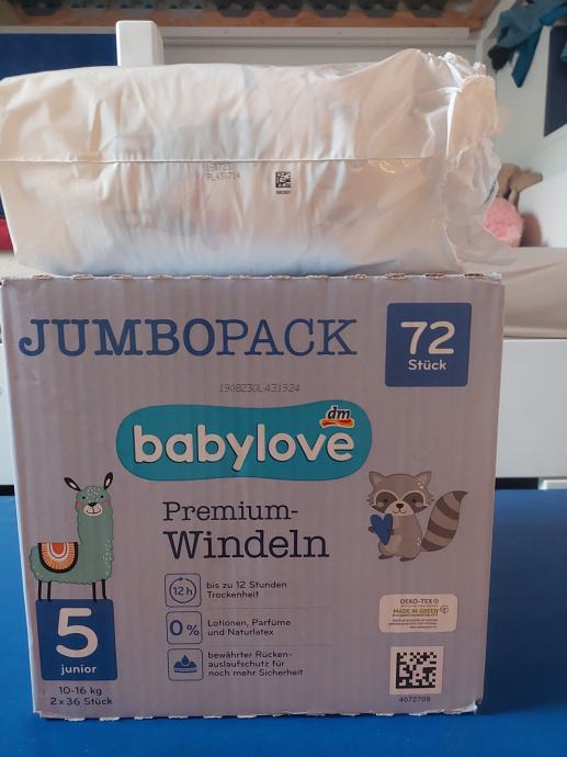 Plenice Babylove DM, št. 5, za 10-16 kg