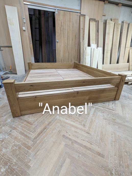 Lesena postelja iz masive hrasta "Anabel"