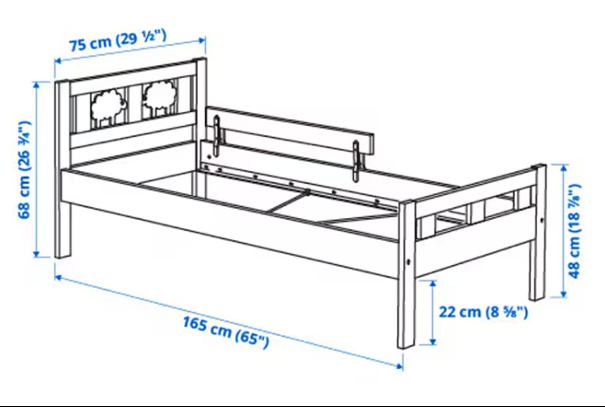 otroška postelja Ikea KRITTER z dodatki