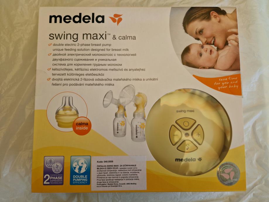 Prsna črpalka Medela Swing Maxy + prsne blazinice