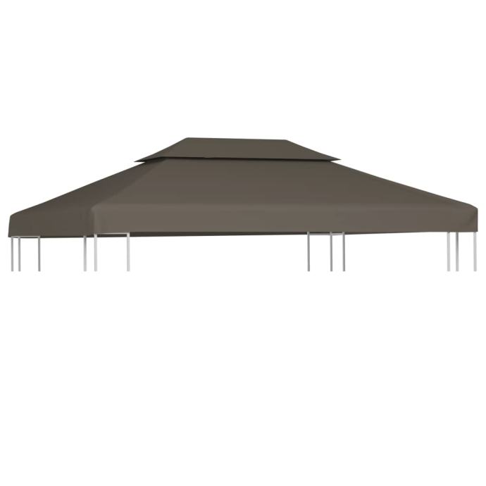 vidaXL Streha za paviljon 2-delna 310 g/m² 4x3 m taupe