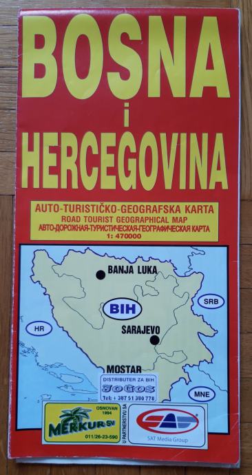 Avtokarta Bosna in Hercegovina 1: 470 000