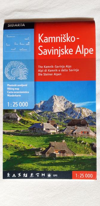 Planinska karta Kamniško Savinjske Alpe 1:25 000