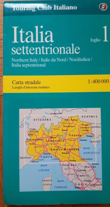 Severna Italija - avtokarta 1: 400 000