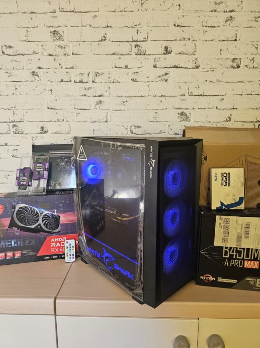 Gaming pc Ryzen 5600G, 32GB 3200mhz, 512GB ssd, RX  6600, RGB