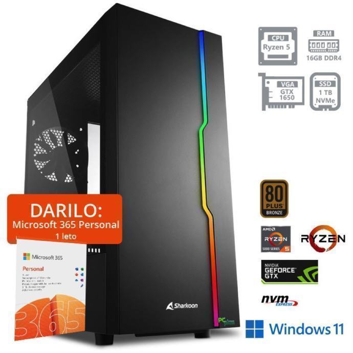 NAMIZNI RAČUNALNIK PC PLUS GAMER R5-5600X 16GB 1TB GTX1650 W11