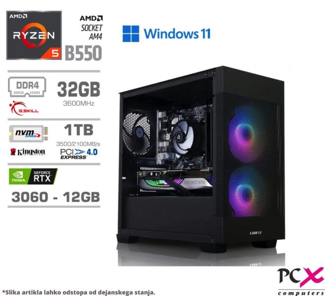 Ryzen 5 B550 Pomnilnik 32 GB DDR4 Trdi disk / GB Trdi disk SSD 1TB GB