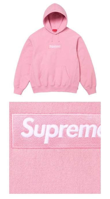 Supreme box logo hoodie dusty pink