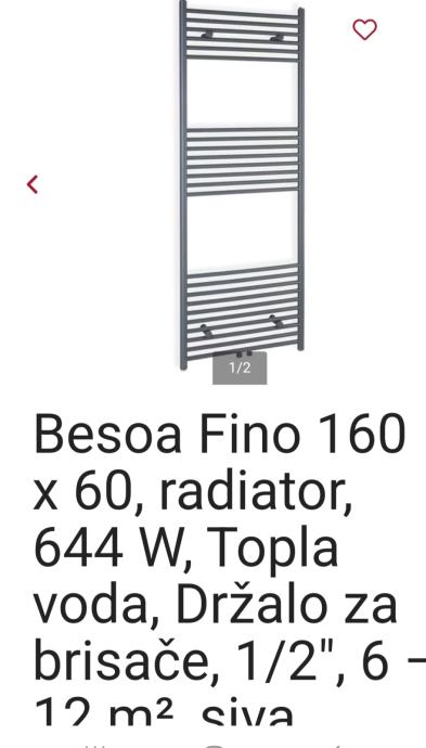 RADIATOR BESOA 160X60 + DARILO