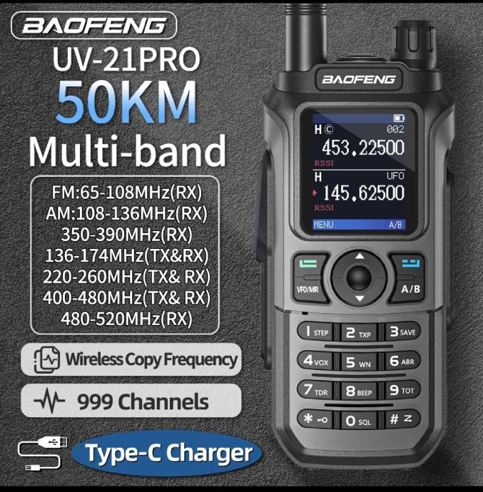 Baofeng uv21 multiband VHF UHF ročna postaja