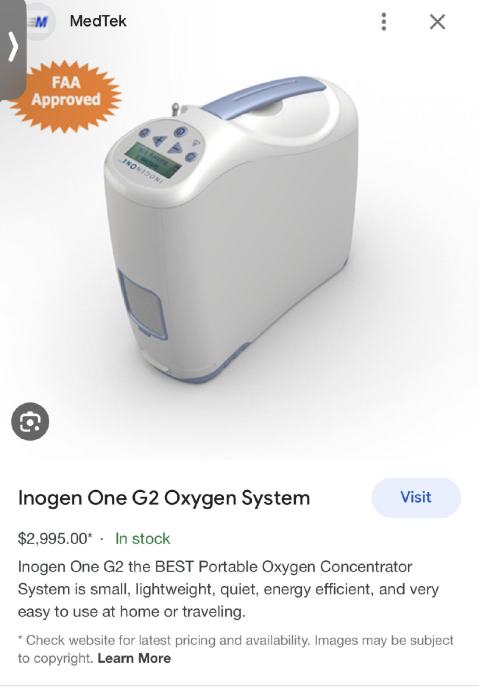 Inogen One G2 Portable Oxygen Concentrator,mobilni koncentrator kisika