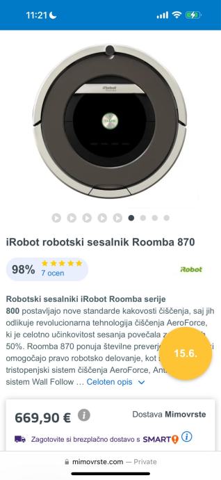 Sesalec iRobot Roomba