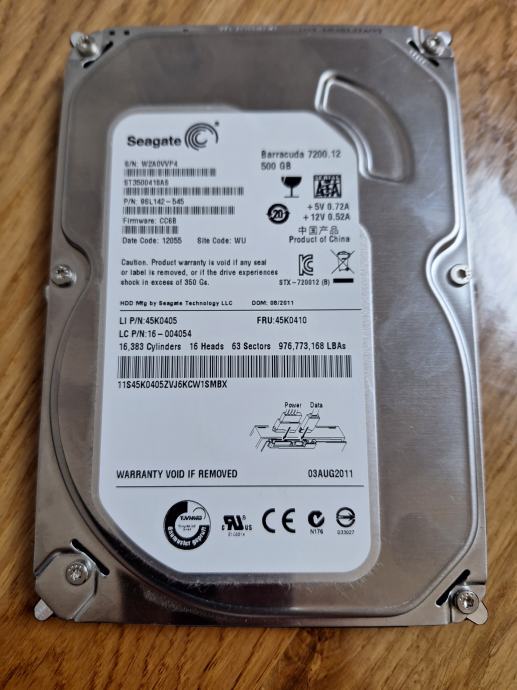 HDD 500GB Barracuda 7200.12 Seagate