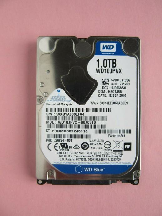 Trdi disk 2,5", 1000GB, 1TB, Western Digital WD10JPVX