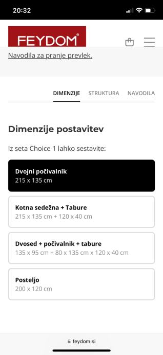 Choice 1 Feydom sedežna garnitura kot nova