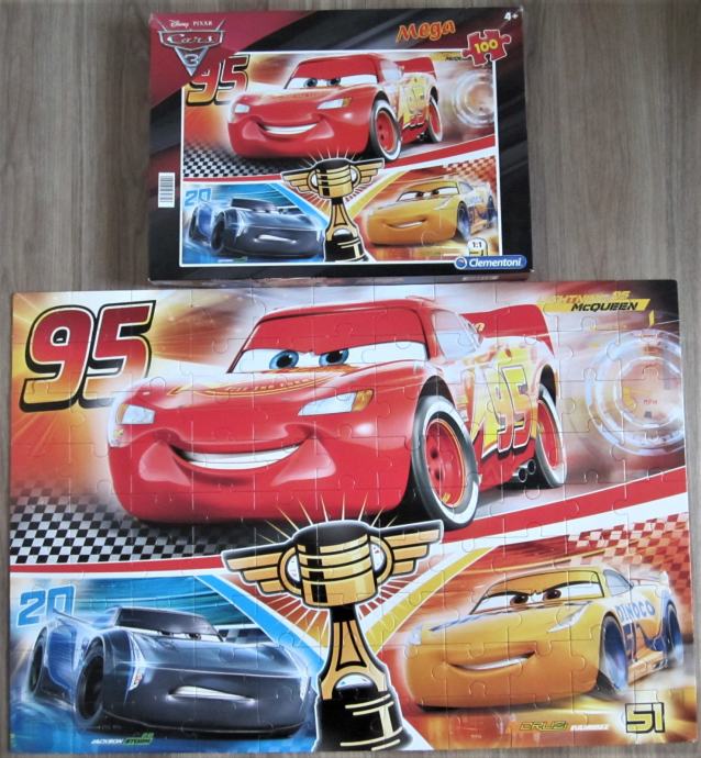 Sestavljaka, puzzle Clementoni Cars/avtomobili 100 pcs - kot nova