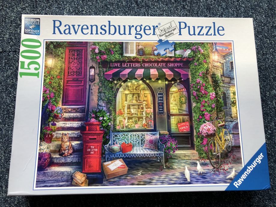 Sestavljanka Love Letter Chocolate Shoppe 1500 kosov Ravensburger