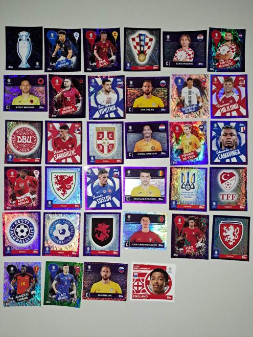 Euro 2024 Topps sličice zelene, vijolične, pikčaste ...