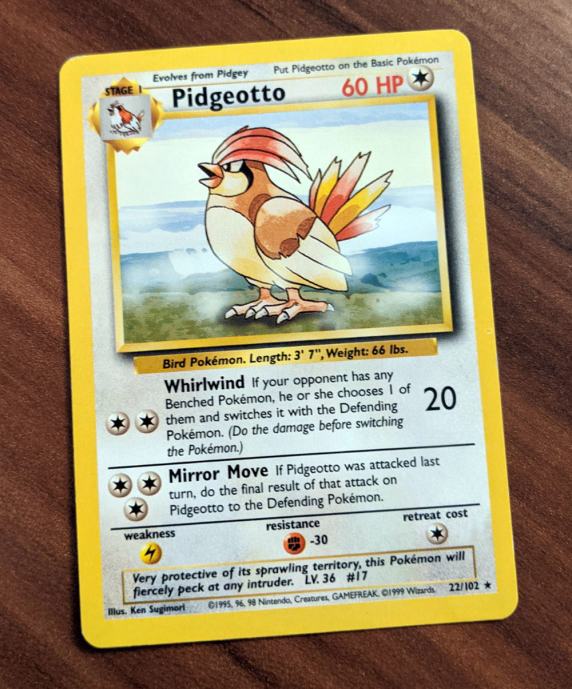 Pokemon TCG, Pidgeotto (First Generation) 22/102