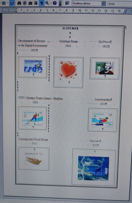 PDF datoteka. Slovenija 2022 - vložni listi