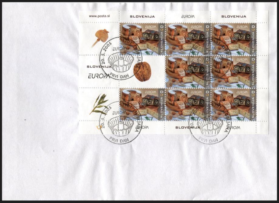 SLOVENIJA 2005 EVROPA CEPT GASTRONOMIJA ** Mi 534 ** mala pola OPD FDC