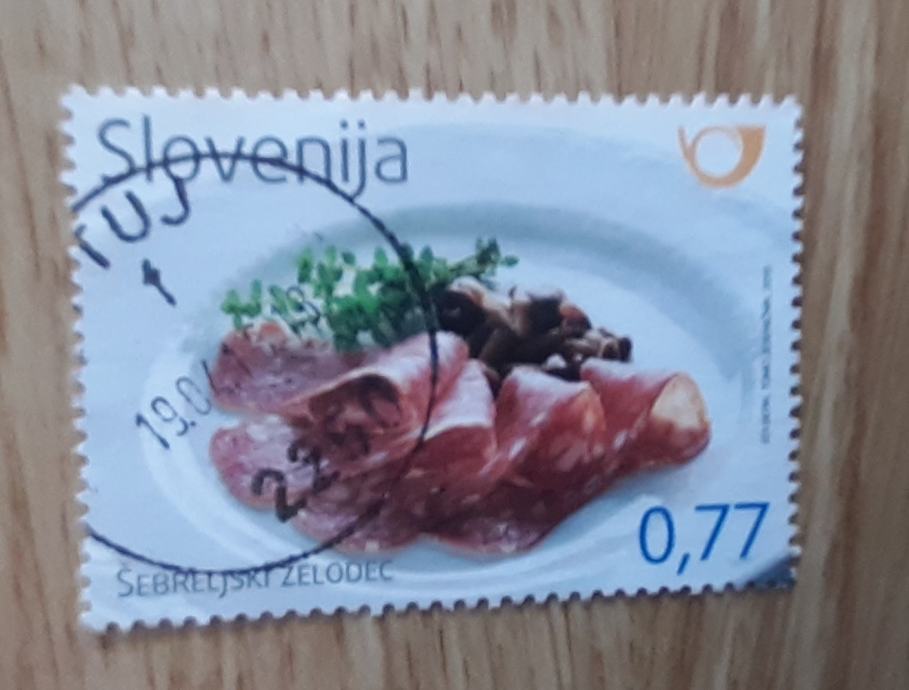 SLOVENIJA 2015 Šebreljski želodec gastronomija  žigosana znamka