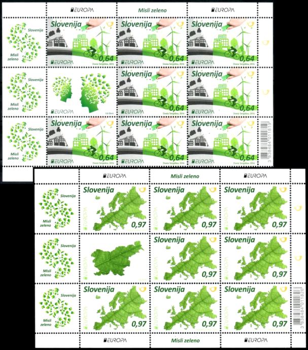 SLOVENIJA 2016 EVROPA CEPT EKOLOGIJA ** Mi 1199/1200 ** 2x mala pola