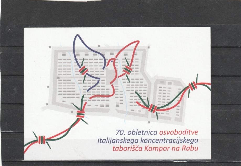 Slovenija 70.Obletnica taborišče Kampor DOPISNICA 2013