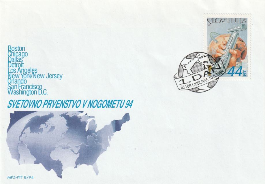 Slovenija SVETOVNO PRVENSTVO V NOGOMETU OPD FDC 1994