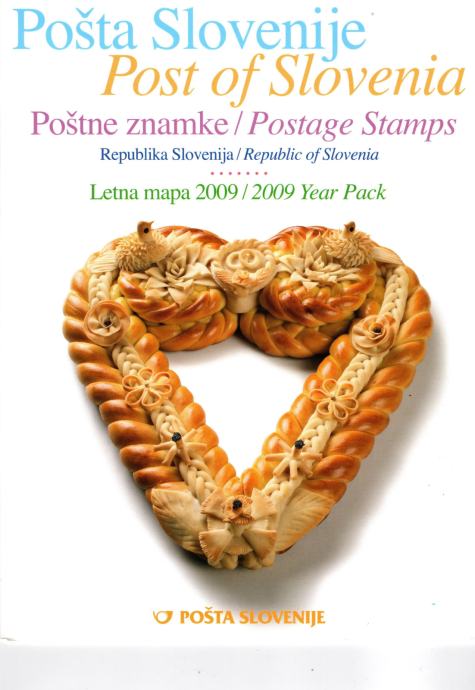 Znamke Slovenija 2009 - letna mapa 34 priložnostnih in 3 redne znamke