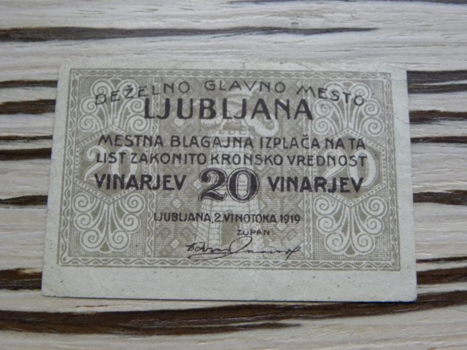 Ljubljana 20 vinarjev 1919