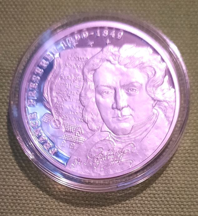 Posrebrena medalja "France Prešeren", leto izdaje 2012