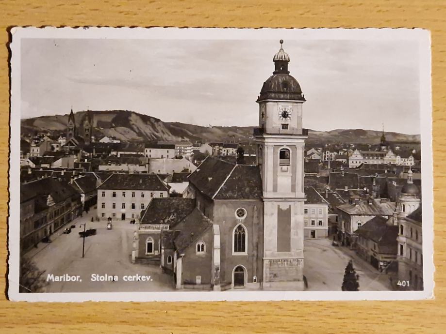 Stara razglednica Maribor Stolna cerkev 1939. Slovenija