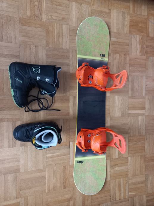 Snowboard set Elan 125 Burton vezi in bootse buci