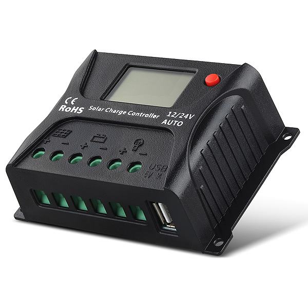 SOLARNI REGULATOR POLNJENJA SR-HP2410 10A 12V/24V Z LCD ZASLONOM