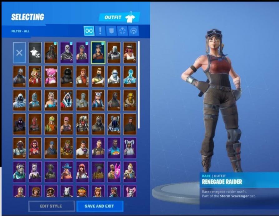 Fortnite acc renegade raider, black knigth, OG skull trooper+300 skins