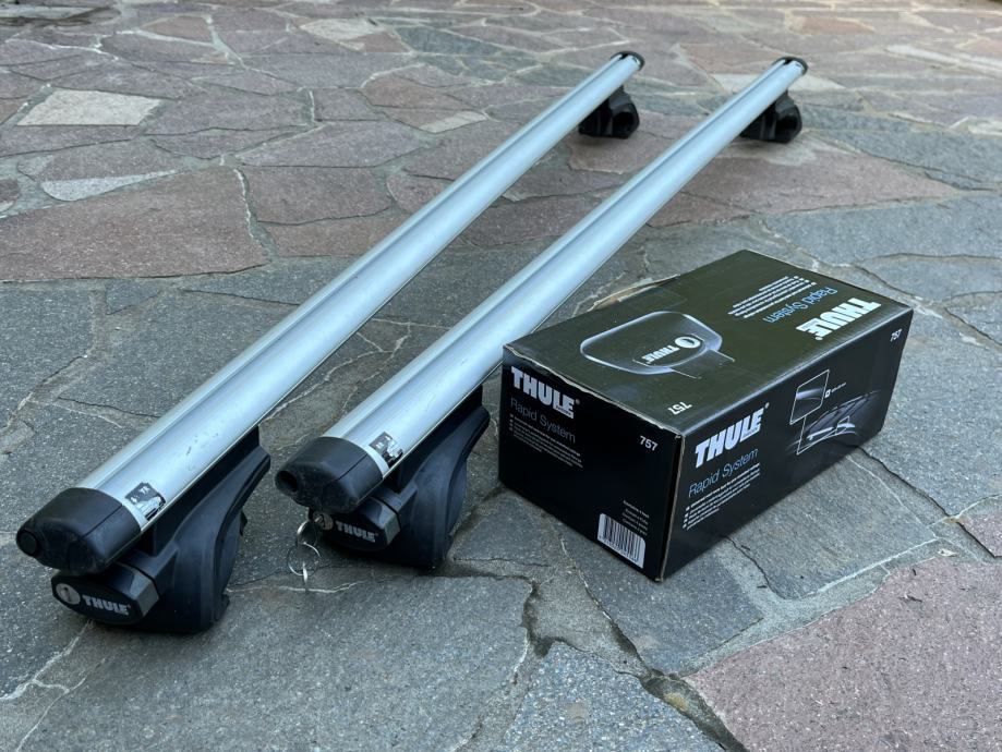 Thule Al nosilci Aero Bar 135cm + noge 757 za univerzalne strešne sani