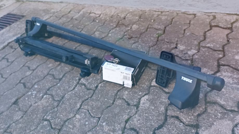 Nissan Micra prtljažnik Thule bar 120cm, Kit 1623 nosilec smuči, kompl