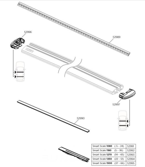 THULE REZERVNI DEL SP 52990 WINGBAR EVO- LOWER COVER STRIP - GU...