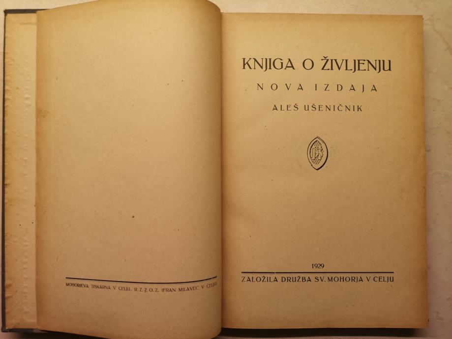 Knjiga o življenju / Aleš Ušeničnik, 1929