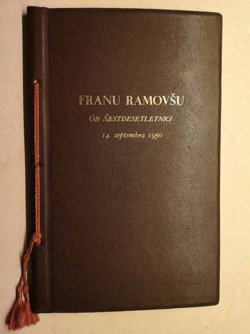 Poslanica Franu Ramovšu ob šestdesetletnici, 1950, ročno izdelana