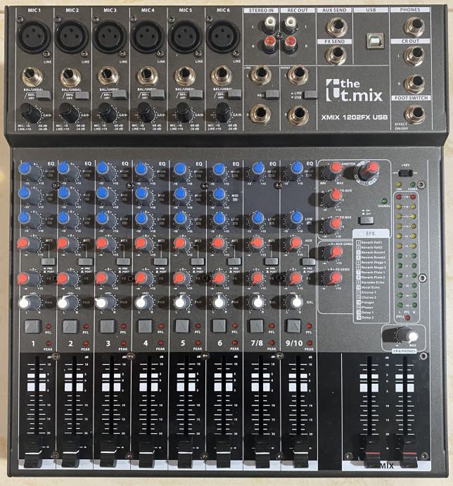 12 kanalni mixer t.mix 1202 USB