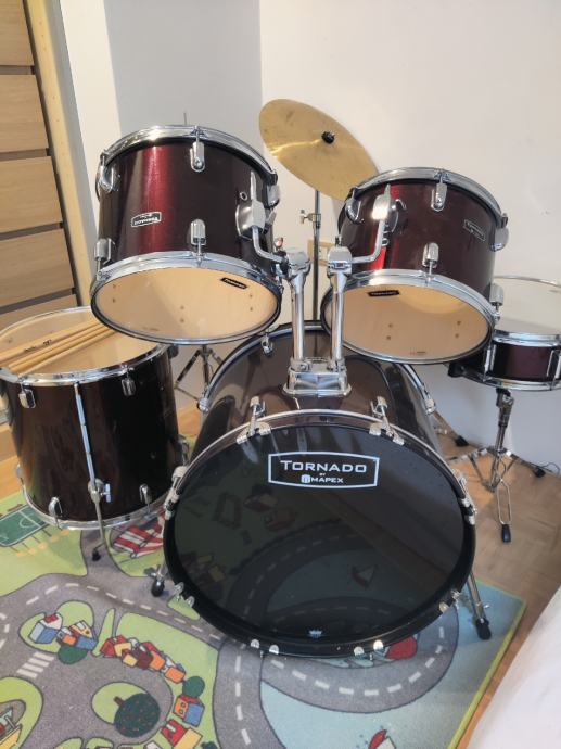 Prodam - Bobni Mapex Tornado TND5254TCDR, s činelami