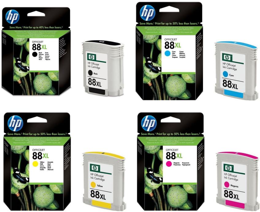 HP 88XL CMYK toner