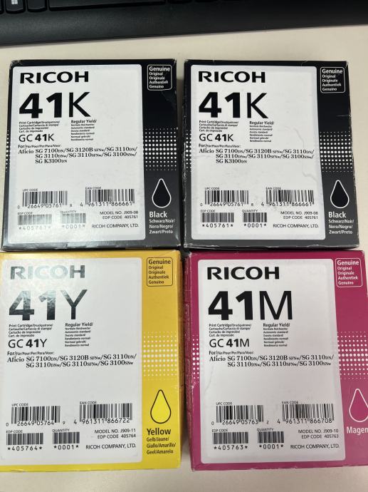 KARTUŠE RICOH GC41 (črna, magenta, rumena)