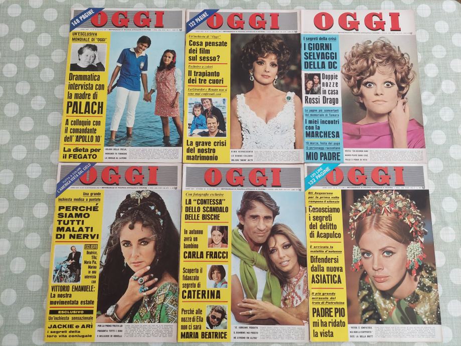 STARE ITALIJANSKE REVIJE OGGI,1968,1969 IN 1970,ITALIJANSKA REVIJA,18X