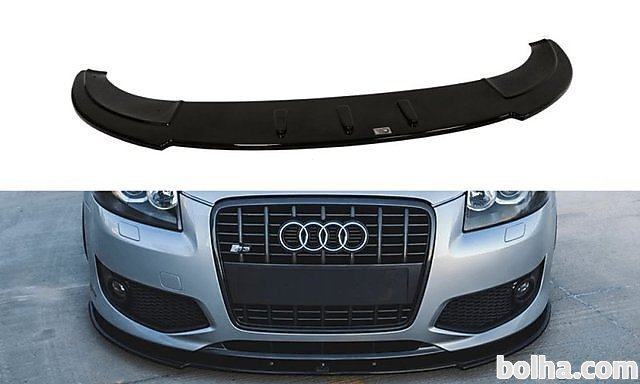 Podaljšek odbijača - splitter spredaj Audi S3 8P 06-08, Maxton