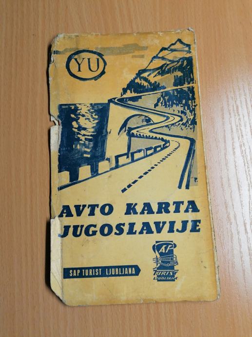 AVTO KARTA JUGOSLAVIJE SAP TURIST LJUBLJANA YU 1960