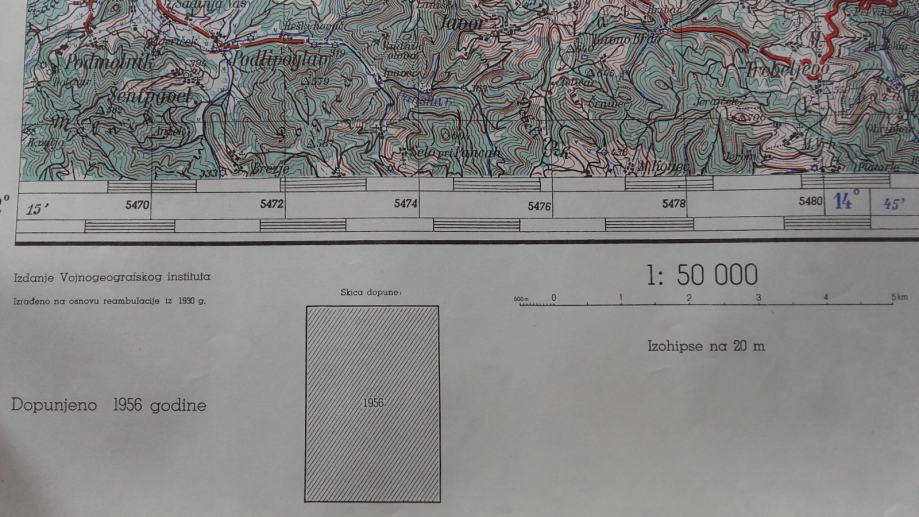 Karta JNA list 30 Ljubljana 4:Kamnik,Blagovica,Litija,Podlipoglav